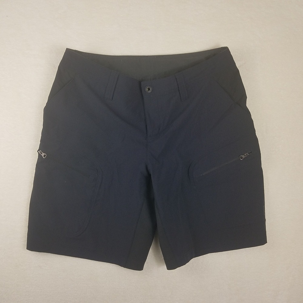 Womens Technical Hiking Cargo Shorts Dark Navy Blue Stretch Outdoor Utility 8in